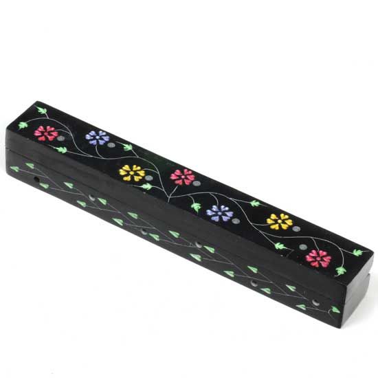 Floral Soapstone 10" Box Incense Burner