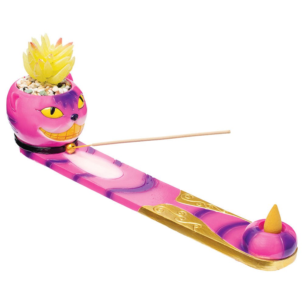 Fujima Trippy Cat Incense Burner w/ Faux Plant