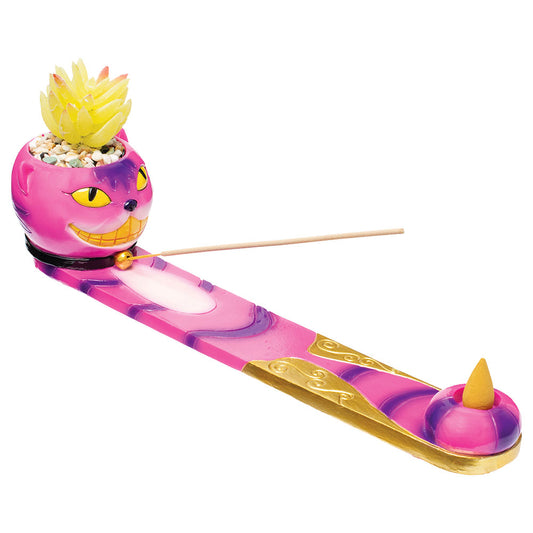 Fujima Trippy Cat Incense Burner w/ Faux Plant