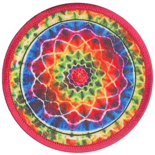 Geometric Tie Dye Circle 3.3"x3.4" Patch SALE