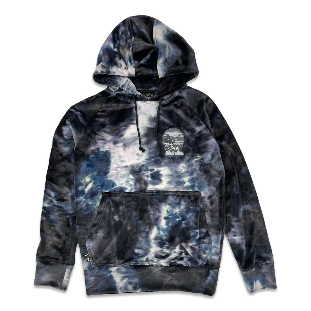 Grassroots California Equinox Howl Black Dye Velour Womens Pullover Hoodie