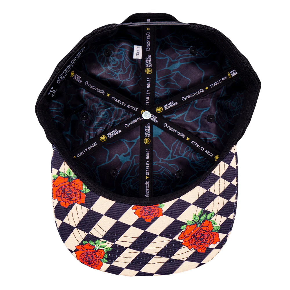 Grassroots California Stanley Mouse Mandolin Jester Never Summer Checkerboard Snapback Hat