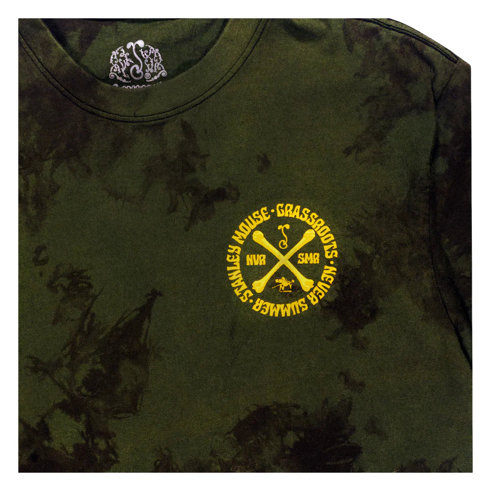 Grassroots California Stanley Mouse Mandolin Jester Never Summer Green Dyed T-Shirt