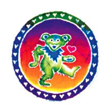 Grateful Dead Batik Dancing Bear with Heart Sticker SALE