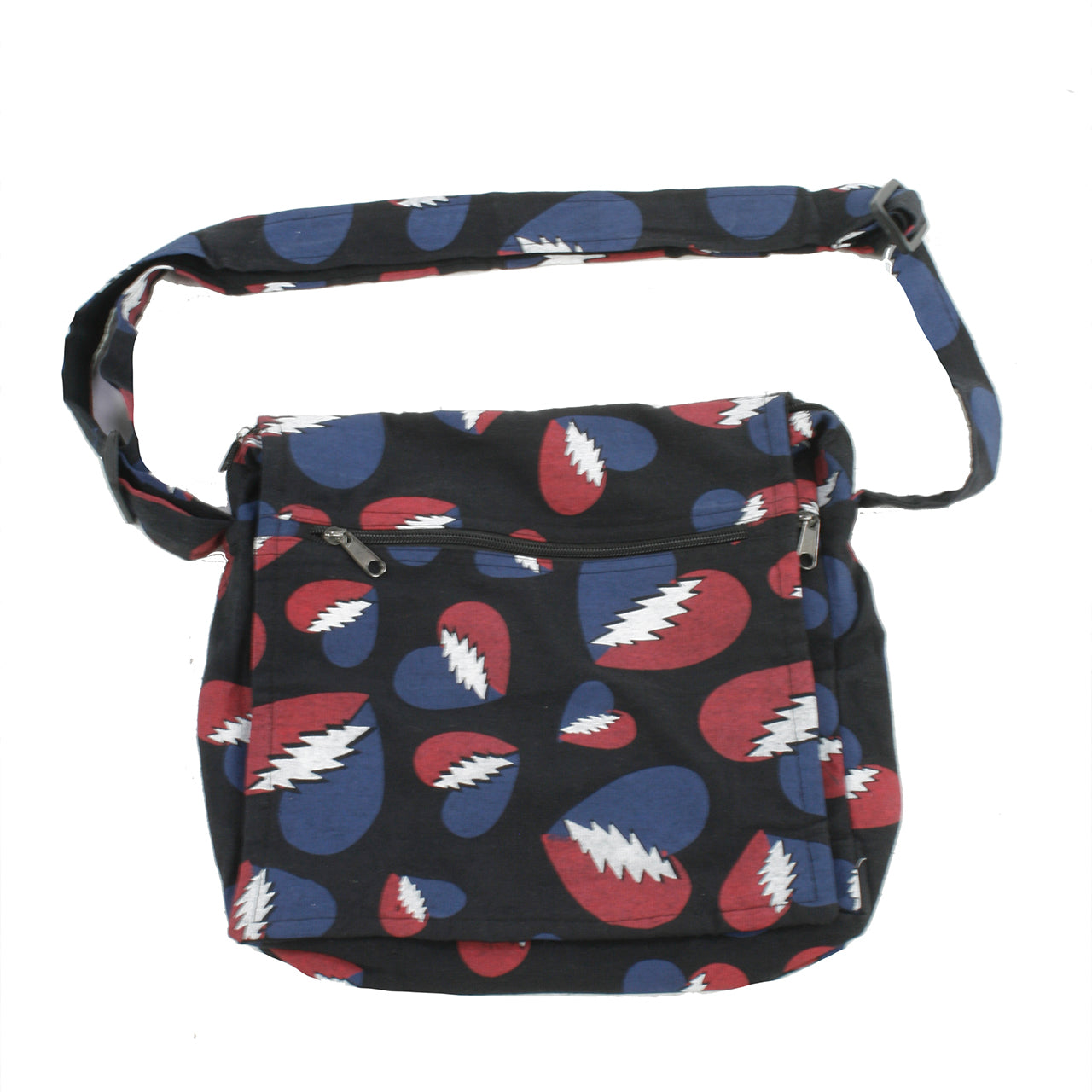 Grateful Dead Heart Bolt Print Cotton Square Shoulder Bag SALE