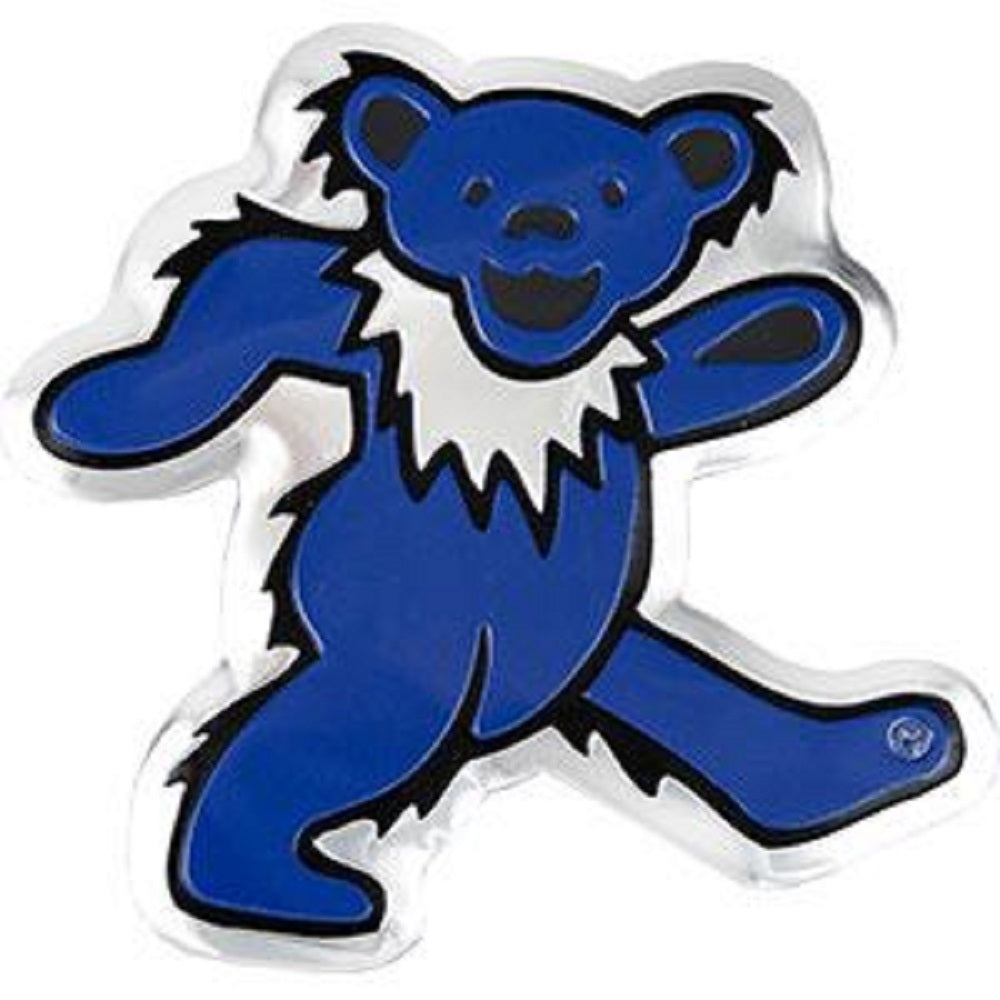 Grateful Dead Blue & Silver Dancing Bear Metal Sticker