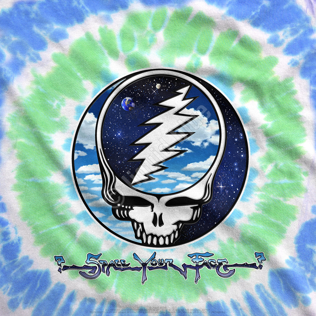 Grateful Dead Sky Space Steal Your Face Tie Dye T-Shirt