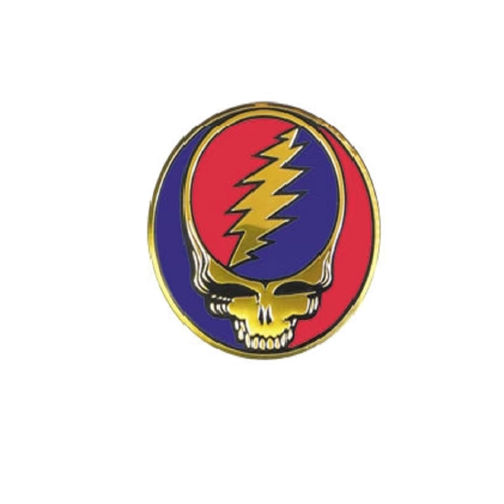 Grateful Dead Steal Your Face Medium 1.5" Round Metal Sticker
