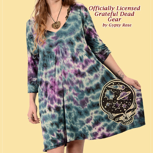Grateful Dead Stealie The Night Away Tie Dyed Dress