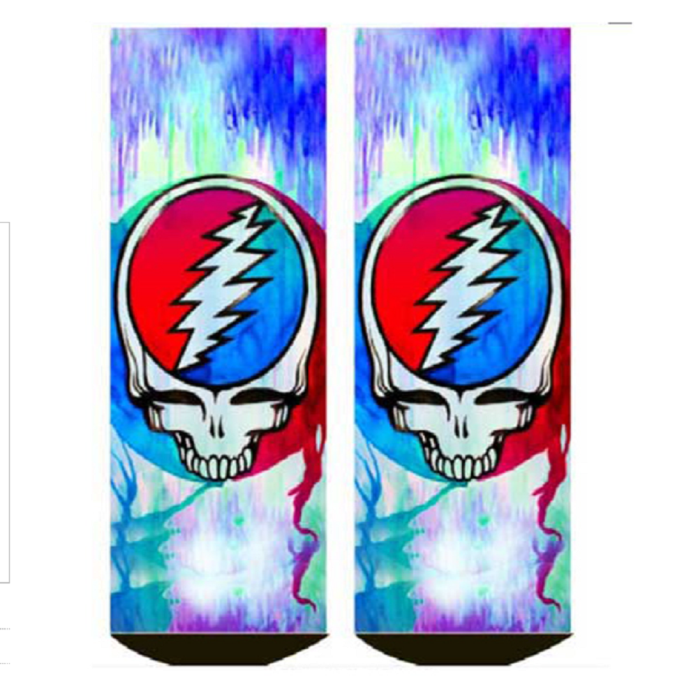 Grateful Dead Sublimation Steal Your Face Tie Dye Socks