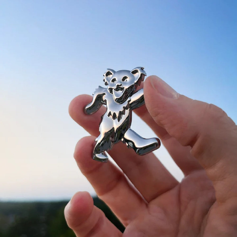 Grateful Dead The Dancing Bear Badge - Chrome