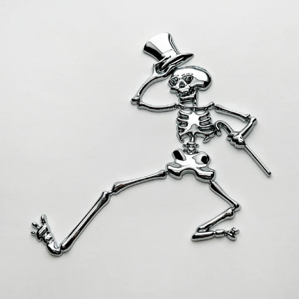 Grateful Dead The Dancing Skeleton Badge - Chrome
