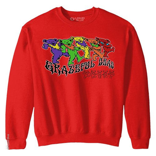 Grateful Dead Trippy Bears Red Sweatshirt