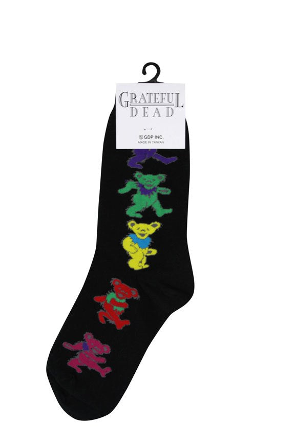 Grateful Dead Womens Black Dancing Bear Socks