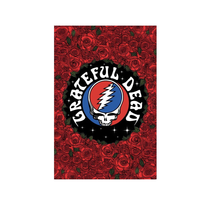 Grateful Dead Steal Your Face Logo Roses Tapestry