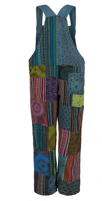 Gheri & Cotton Print Patchwork Overalls