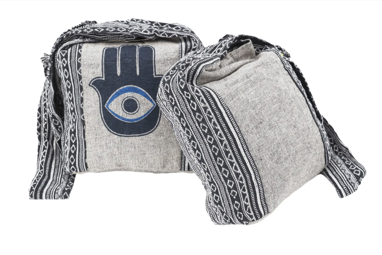 Cotton Hamsa Print Crossbody Bag