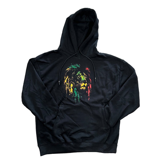 Rasta Lion Black Pullover Hoodie
