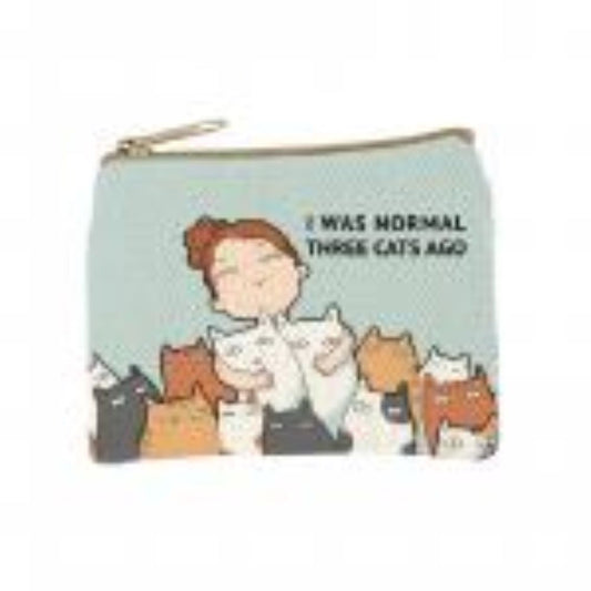 I Was Normal Three Cats Ago Coin Purse