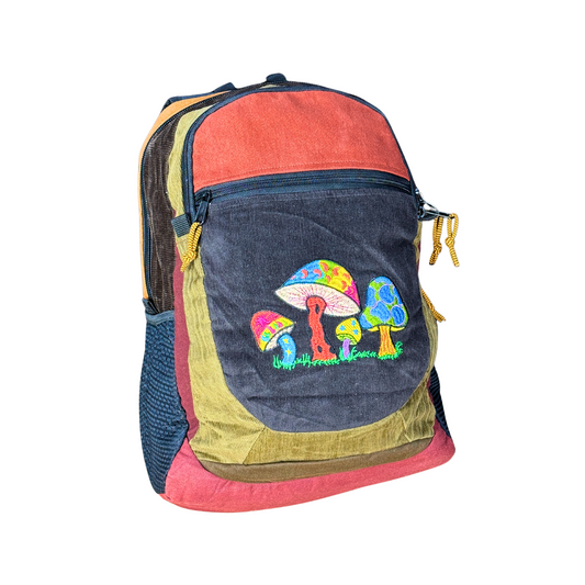 Big Corduroy Daypack with Mushrooms