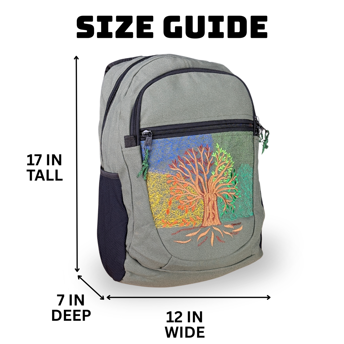 Medium 4 Seasons Denim Embroidery Backpack