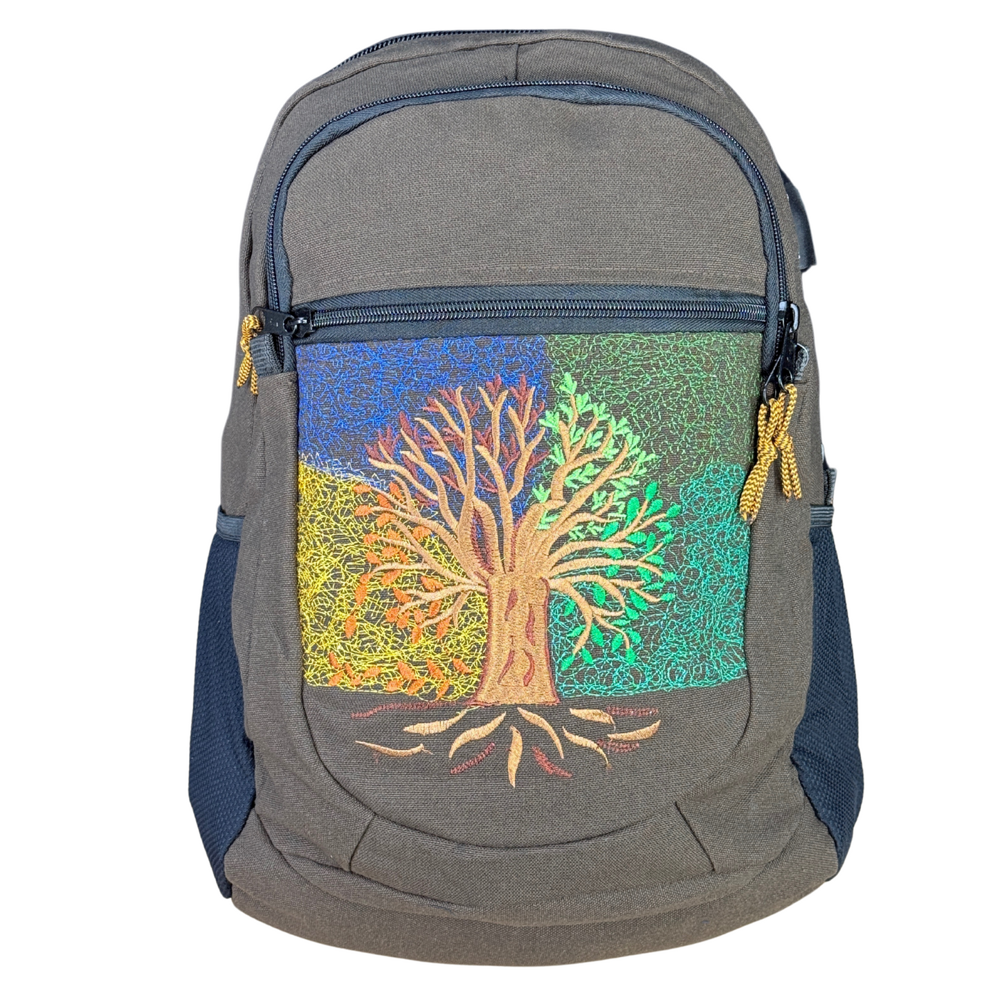 Medium 4 Seasons Denim Embroidery Backpack