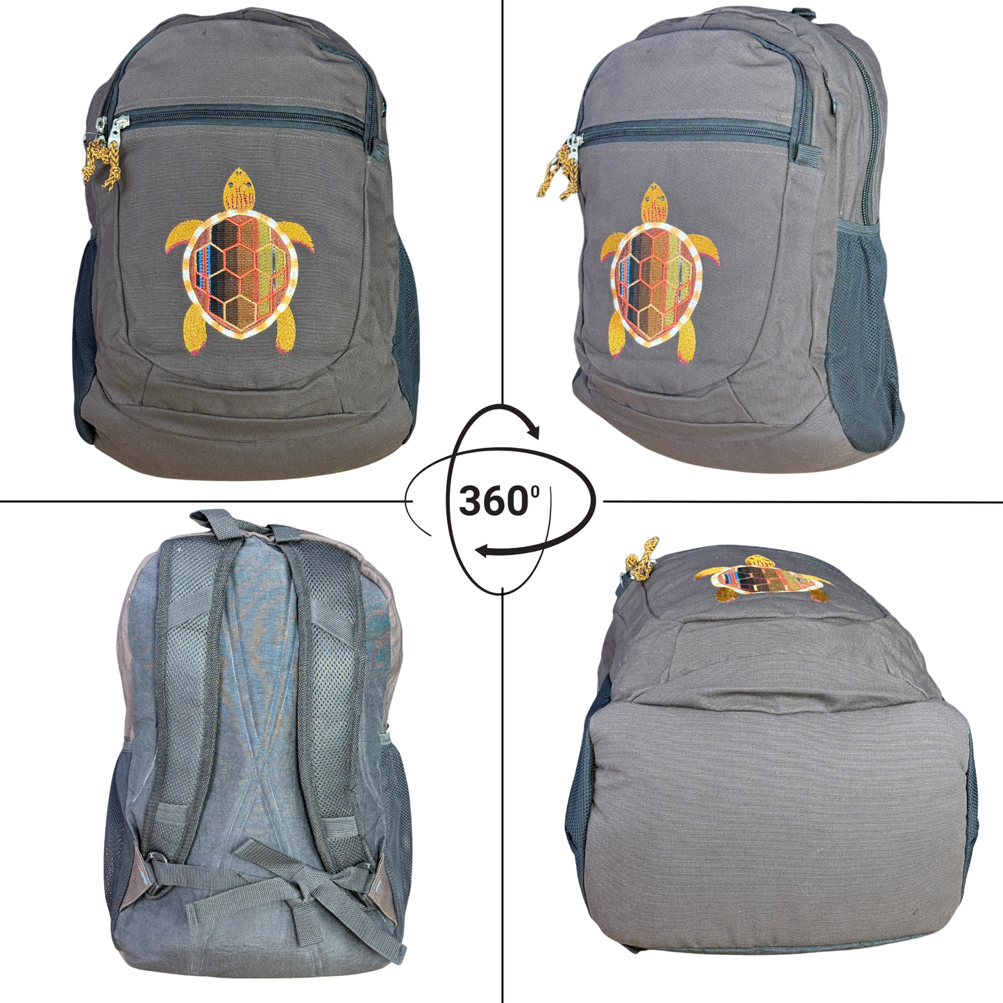 Medium Denim With Terrapin Embroidery Backpack