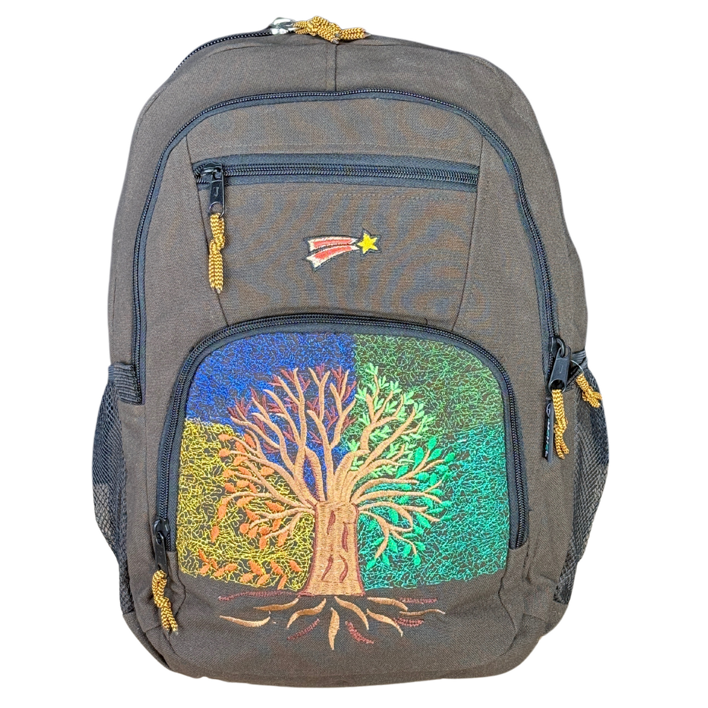 Four Seasons Tree of Life Denim Backpack- Large