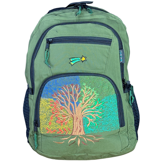 Four Seasons Tree of Life Denim Backpack- Large