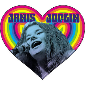 Janis Joplin Rainbow Heart Sticker