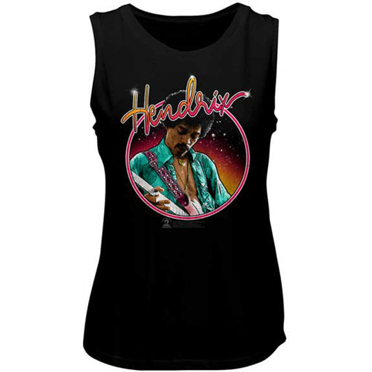 Jimi Hendrix Neon Lightweight Ladies Muscle Tank SALE