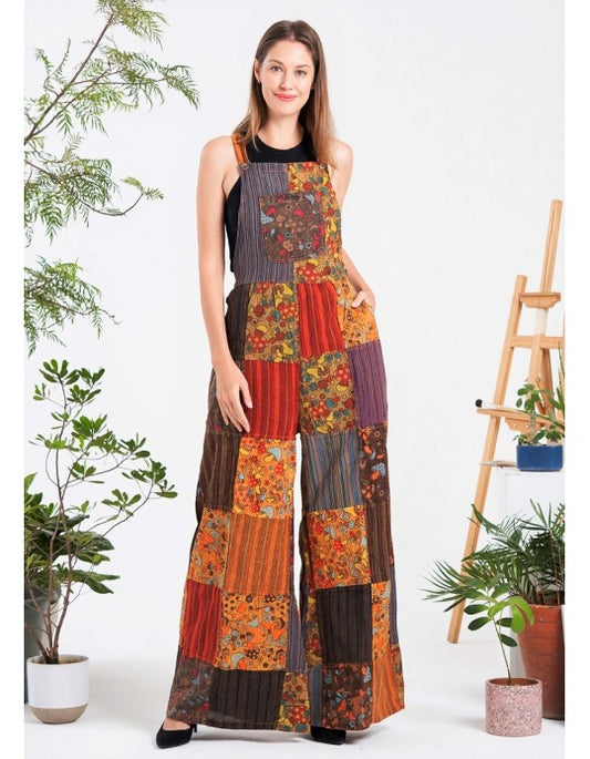 Mushroom Patchwork Overalls