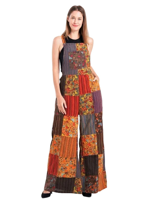 Mushroom Patchwork Overalls