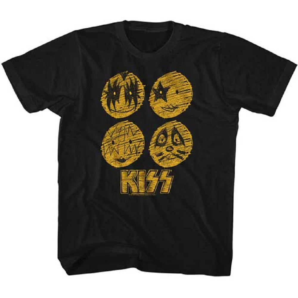 Kiss Sketchy Face Youth T-Shirt