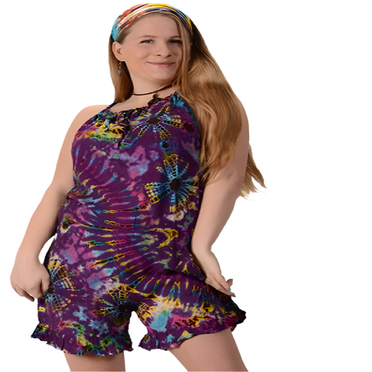 Lady Madonna Tie Dye Viscose Short Romper