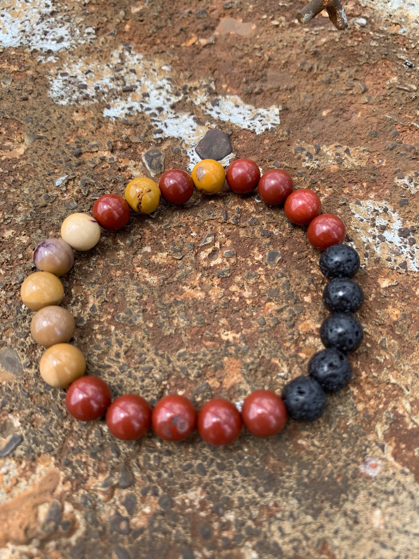 Lava Rock Mookaite Bracelet - 8mm