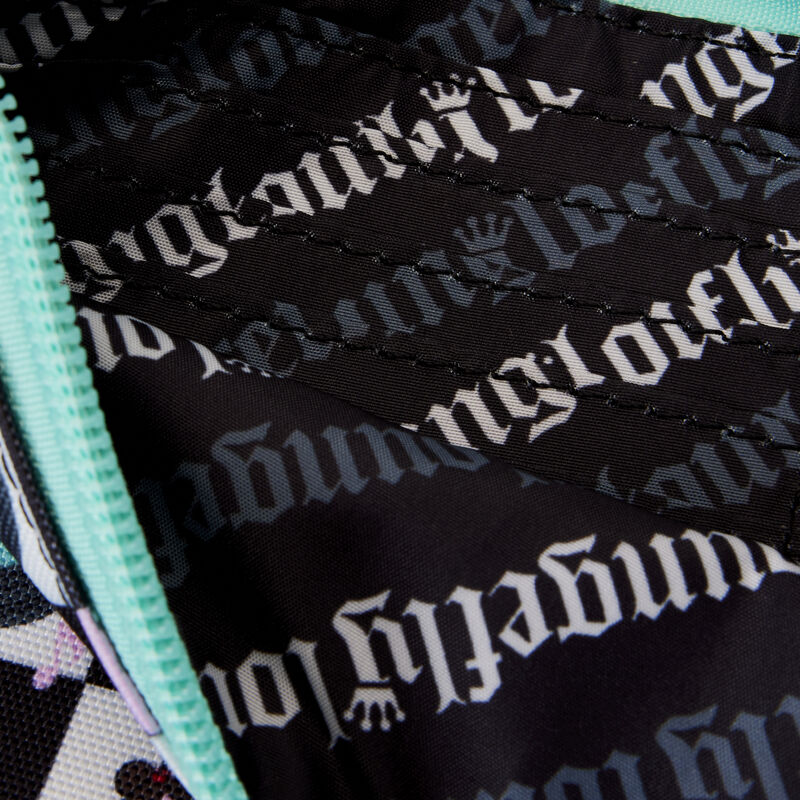 Loungefly Mickey & Minnie Date Night Diner Checkered All-Over Print Nylon Zipper Pouch Wristlet SALE