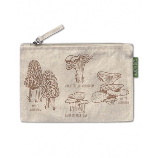 Mushroom Botanical Large Zipper Pouch