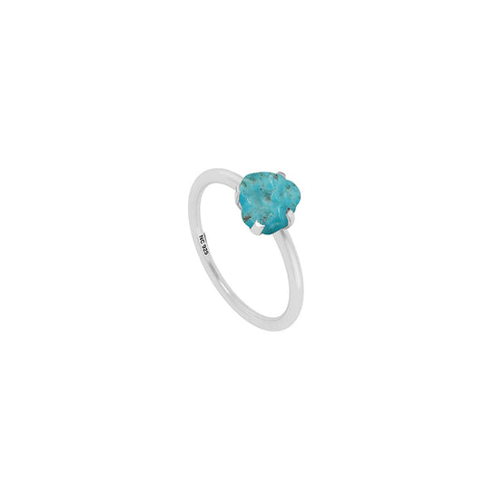 Natural Rough Turquoise Ring - 925 Sterling Silver