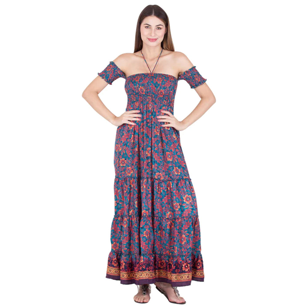 Off Shoulder Long Sari Dress