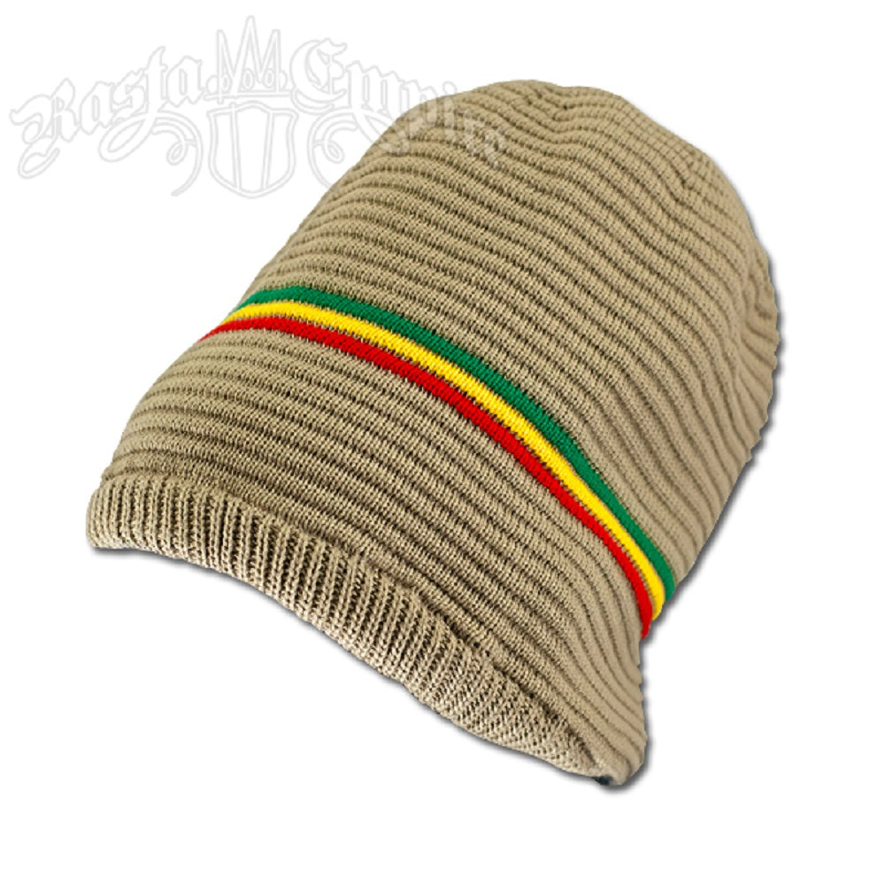 Oversized Khaki Rasta Beanie