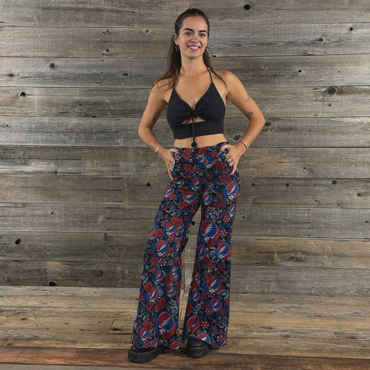 Peek-A-Boo Cotton Lined Crochet Top with Drawstring in Black SALE