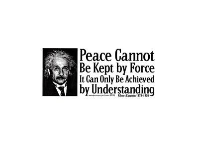 Peace Cannot Be Kept By Force Albert Einstein Bumper Sticker SALE