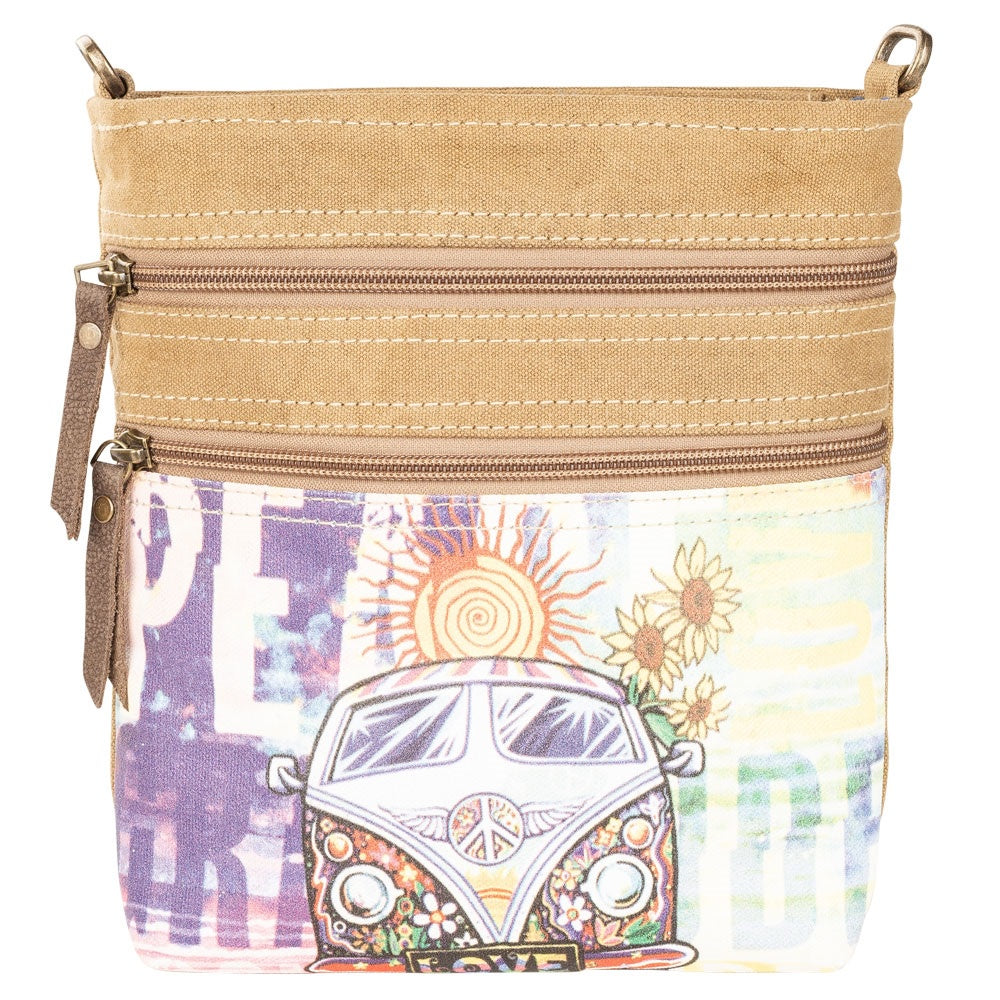 Clea Ray Peace & Love Bus Crossbody Bag