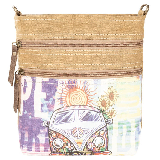 Clea Ray Peace & Love Bus Crossbody Bag