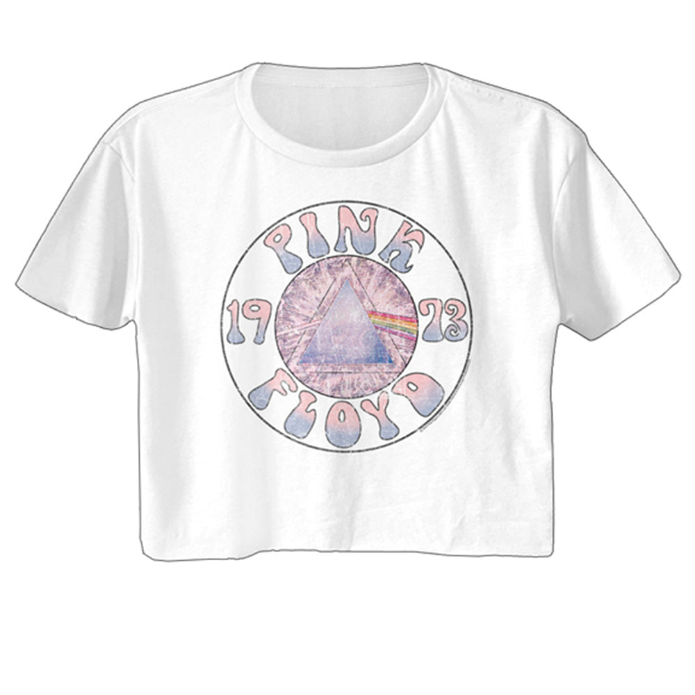Pink Floyd Sketch Prism Circle Festival Ladies Crop Top T-Shirt