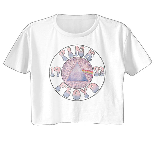Pink Floyd Sketch Prism Circle Festival Ladies Crop Top T-Shirt
