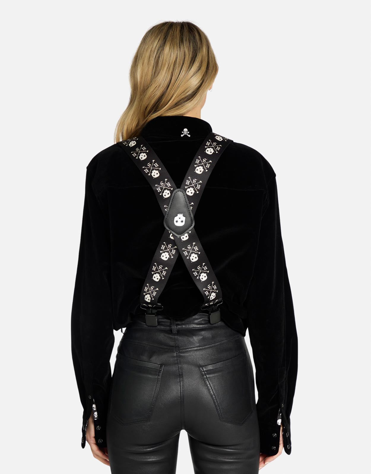 Iconic Skull X Bones Suspenders
