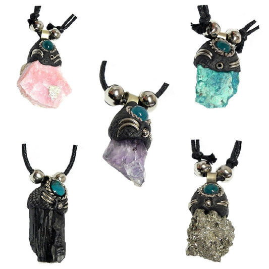 Raw Natural Stone Pendant Necklace SALE