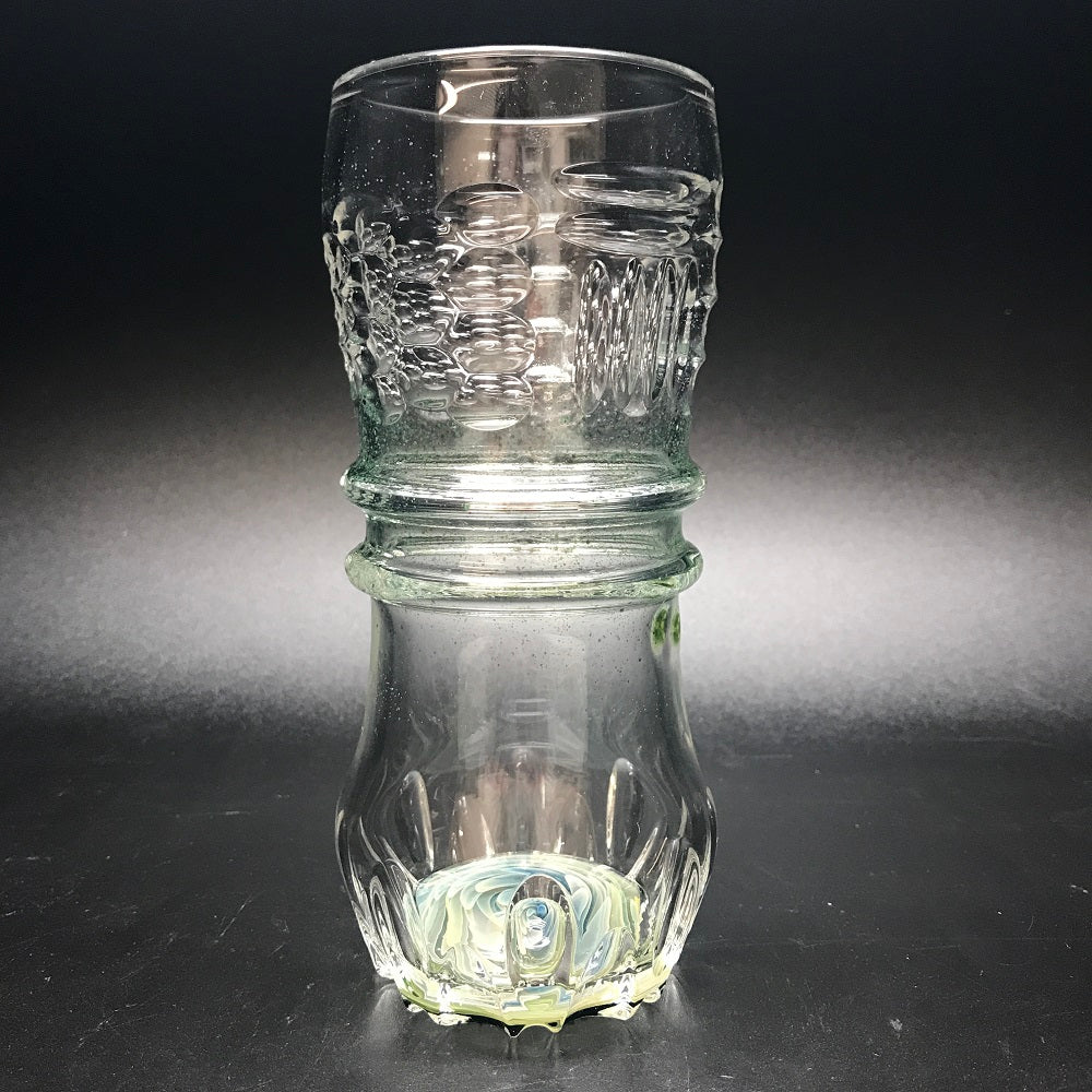 Rotational Science Hand Carved Double Maria Frit Drinking Glass / #8